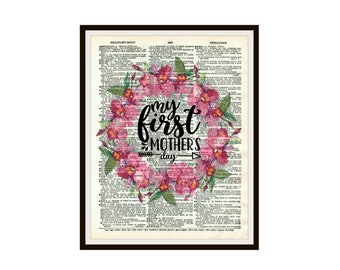 Mother's Day Quote Art Print on  Ephemera Dictionary Page Wall Decor Instant Digital Download, Unframed,  JPG and PDF  8 x 10"