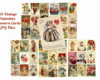 45 Vintage  Ephemera  Valentine&#39;s Day  Card  Images Clip Art Graphics   JPG Files  Digital Instant Download