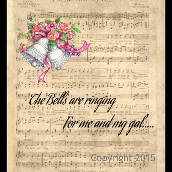 Inspirational Wedding Poster "The Bells are Rining" Wall Decor, 8 x 10,  Instant Digital Download 8 x 10 Frame not included