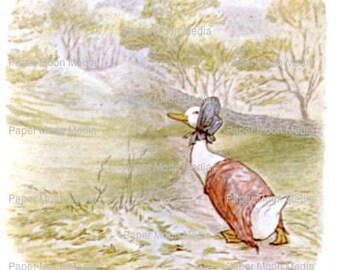 Large Nursery Digital Print From Beatrix Potter Jemima Puddle Duck Instant Download JPG file