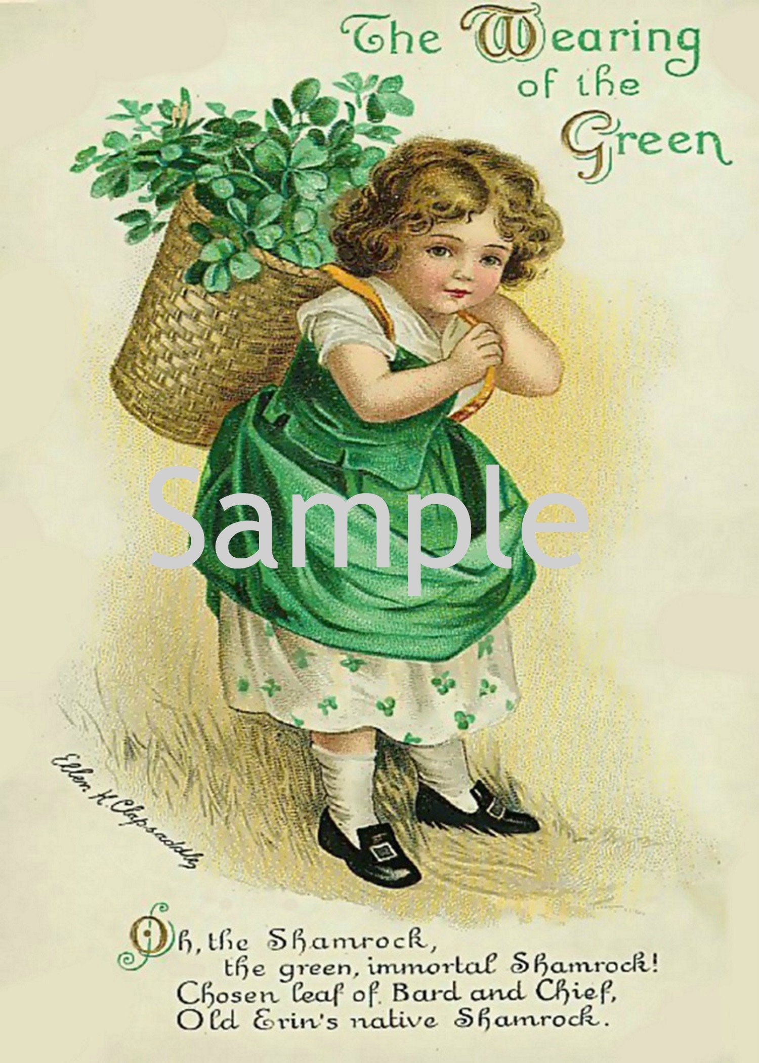 Celtic Saint Patrick"s Day Card 5 x 7" Clip Art  JPGs and Transparent PNG Files Instant Download, Scrapbooking, Card making, Gift Tags