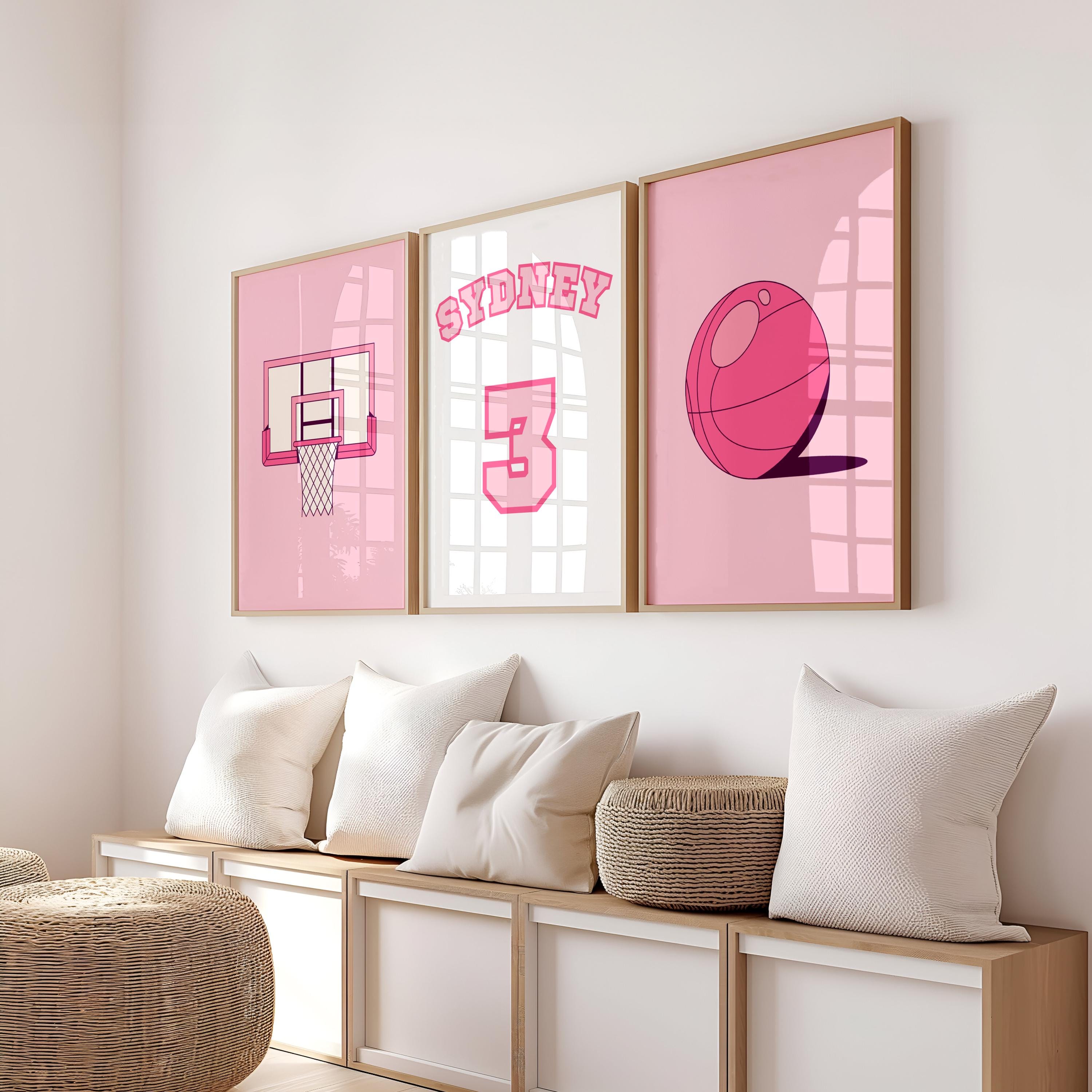 Affiche de basket personnalisable, decor de basketball, poster de basket, cadeau basketball fille, basket personnalisable