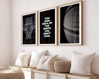 Basketball Wall Art Set: Modern Sports Decor, set of 3 (Digital Download)
