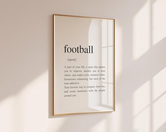 Football definition, sport poster, football print (digital download)
