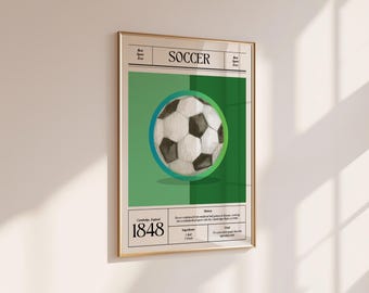 Minimalist Soccer Ball Art Print: Retro Design (Digital Download)