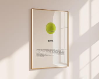 Tennis definition, sport print, tennis decor, us open (digital download)