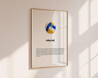 Volleyball print, sport decor, living room poster, sport definition (digital download)