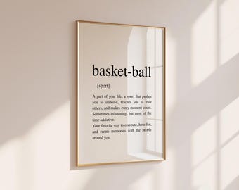 Basketball definiton, wall art, sport poster (digital download)