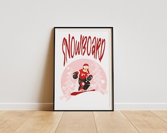 Lámina artística de snowboard: Decoración para deportes de invierno (Descarga digital)