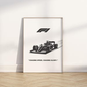 F1-poster - Formule 1-racekunstwerk, uniek wanddecor voor autoliefhebbers, motorsportcadeaus