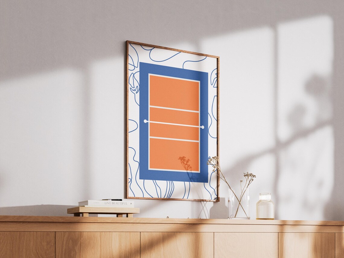 Volleyball Court Wall Art Volleyball Poster for Bedroom, Living Room ... - Minimalist Geometric Wall Decor For Volleyball Courts
