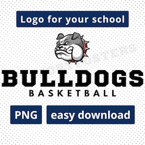 Basketball Team Logo | Bulldogs High School, Middle School | Game Day T-Shirt Design, Team Spirit | Printable PNG for Merch, Digital Designs