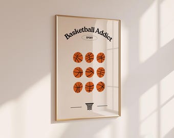 Basketball poster, sport decor, basketball print (digital download)