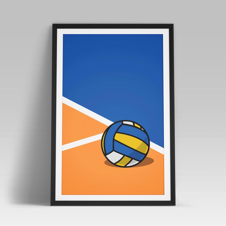 Image showcasing Volleyball Wall Art, Volleyball Printable, Wall Art, Volleyball Poster ...