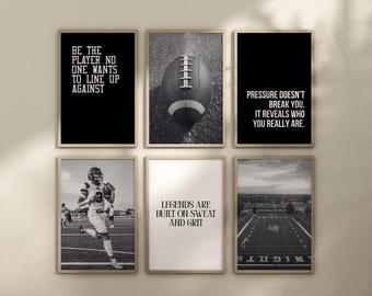 Football Player Motivational Quotes Wall Art (Digital Download) 6 posters