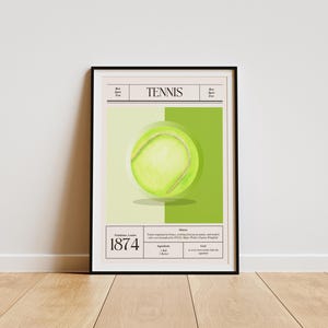 Tennis Wall Art - Minimalist Retro Design for bedroom, living room, office. tennis fan art print. digital download art