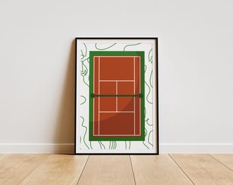 Tennis Court Art Print: Modern Minimalist Poster (Digital Download)