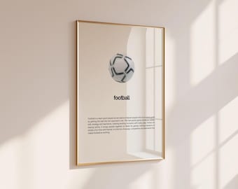 Football definition, wall art, sport decor, poster (digital download) print