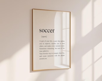 Soccer print definition, sport poster, soccer wall art (digital download)