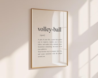 Volleyball definition print, sport decor, living room poster (digital download)