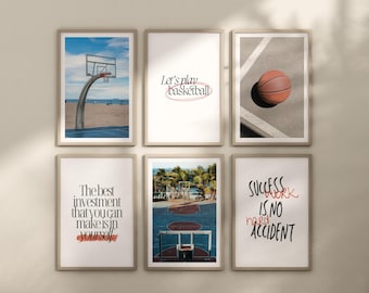 Ensemble d'affiches de basket-ball : des impressions d'art murales inspirantes (téléchargement numérique)