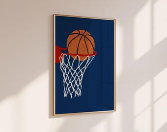 Basketball Dunk Art Print: Modern Sports Decor (Digital download)