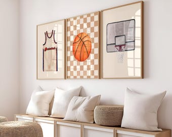 Basketball Wall Art Set: Jersey, Ball, Hoop Prints (Digital Download)