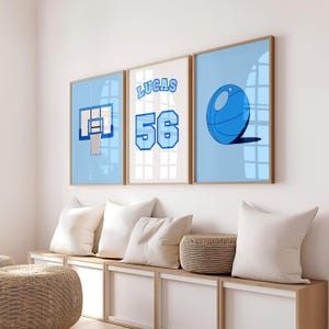 Lot De 3 Posters De Basket Aquarelle - 30,5x40,6 Cm - Déco Murale Minimaliste Sans Cadre - Pour Chambre Et Salon