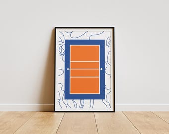 Volleyball Court Art Print: Modern Minimalist Poster (Digital Download)