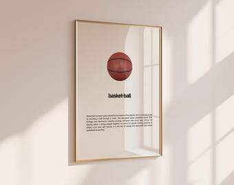 Basketball definition, wall art modern, sport poster (digital print)