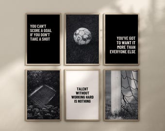 Soccer Poster Set: Inspiring Football Art Prints, set of 6 (Digital Download)