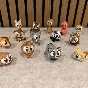3D-gedruckte Flexi-Zootiere – beweglich & super süß - Löwe, Tiger, Giraffe, Känguru, Panda, Erdmännchen  in tollen Farben aus dem 3D-Drucker