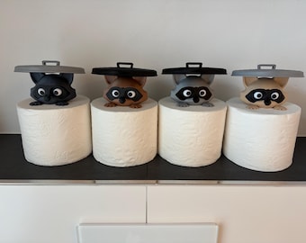 Lustige Waschbär Toilettenpapier‑Deko – Witzige WC & Gästeklo Deko, Aufsatz für Ersatzrollen, 3D‑gedruckte Badezimmer Deko