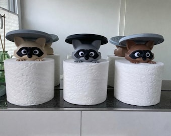 Lustige Waschbär Toilettenpapier‑Deko – Witzige WC & Gästeklo Deko, Aufsatz für Ersatzrollen, 3D‑gedruckte Badezimmer Deko