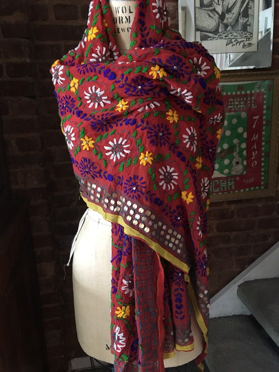 Phulkari Dupatta Embroidered Shawl