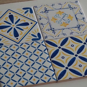 Portugese tegels/4 TEGELS PAKKET/standaard of op maat/decoratief mozaïek Portugal/10x10cm