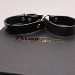 Leather Handcuffs, BDSM Bondage Restraints - Real Adjustable Cuffs | Dom-Sub Roleplay, Couples Exploration image 3