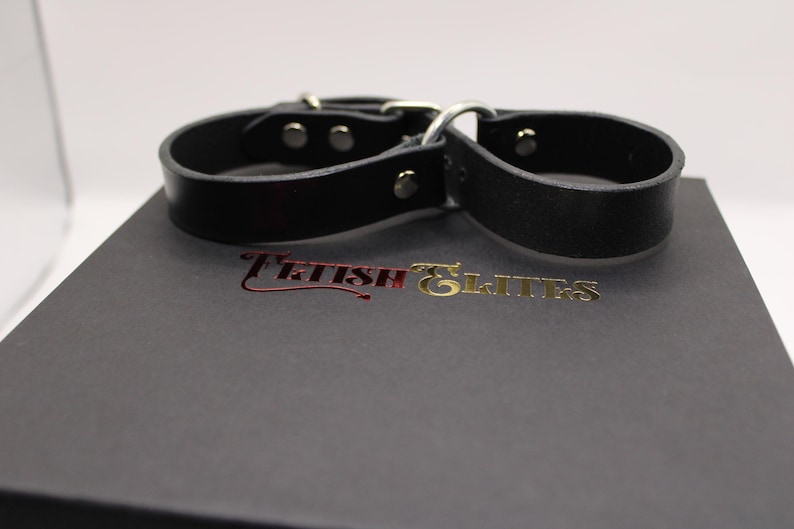 Leather Handcuffs, BDSM Bondage Restraints - Real Adjustable Cuffs | Dom-Sub Roleplay, Couples Exploration image 3