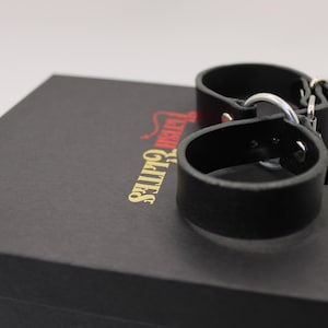 Leather Handcuffs, BDSM Bondage Restraints - Real Adjustable Cuffs | Dom-Sub Roleplay, Couples Exploration image 4