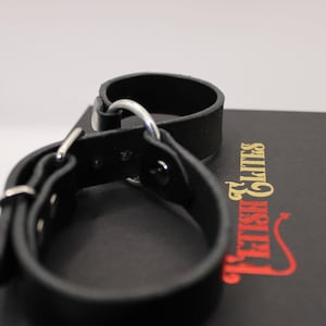 Leather Handcuffs, BDSM Bondage Restraints - Real Adjustable Cuffs | Dom-Sub Roleplay, Couples Exploration image 2
