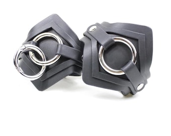 Bondage Cuffs Geometric-Black Wrist Restraints | Gothic Wristwear For Dom-Sub Aesthetic