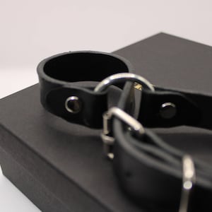 Leather Handcuffs, BDSM Bondage Restraints - Real Adjustable Cuffs | Dom-Sub Roleplay, Couples Exploration image 5