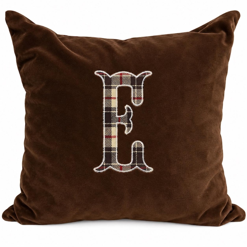 Custom Letters For Backdrop Custom Embroidered Tartan Plaid Pillowcase – Custom Monogram, 18x18 - Etsy