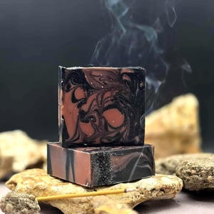 Typhon's Inferno Soap Bar: Dragon's Blood & Activated Charcoal Cold Process Soap | Handmade Greek God Inspired Natural Skincare