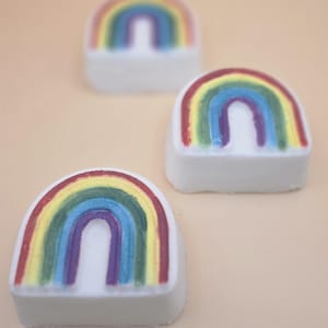 Iris' Rainbow Bath Bomb: Fruity Scent w Shea Butter & Orchid Extract, Handmade