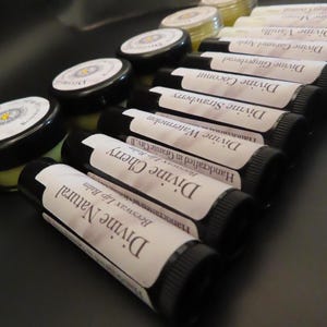 Clearance 50% off Divine Lip Balm - 4 Flavors | Lip Balm | Chapstick | Beeswax | Handmade Lip Balm | Natural Lip Balm | Flavored Lip Balm |
