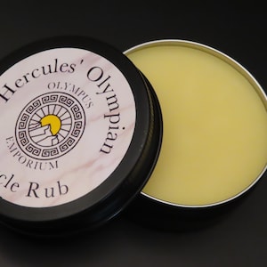 Hercules&#39; Olympian Muscle Rub | Menthol Crystals | Peppermint | Muscle Rub | Handmade Muscle Rub | Beeswax | Greek God | Natural Muscle Rub