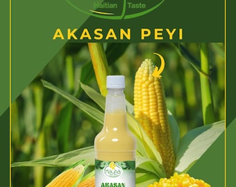 Akasan Peyi Haitian Creamy Cornmeal Drink - Authentic Haitian Food & Beverage - Rich Creamy Traditional Haitian Cocoa Drink