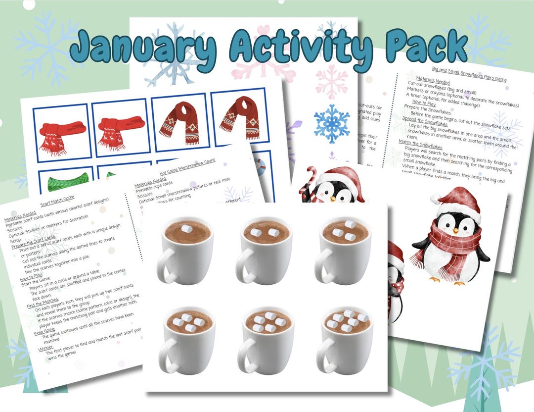 January Activity Pack - Etsy