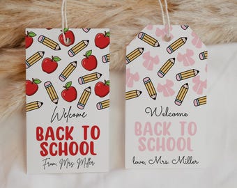 Back to school Gift Tag Welcome Back To School Editable Tag Printable Class Favors Personalized Teacher Gift Tag School Staff Treat Tag